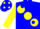 Silk - Blue, yellow large spots, blue dots on yellow sleeves