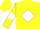 Silk - Yellow, white diamond, yellow armlets on white sleeves