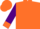 Silk - Orange, purple 'r/s', orange star stripe and cuffs on purple sleeves