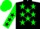 Silk - Black, green stars, green sleeves, black stars, green cap