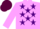 Silk - Lilac, purple stars, maroon cap