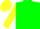 Silk - Green, yellow square, yellow sleeves, yellow cap