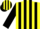 Silk - Yellow, black circled 'jr', black stripes on sleeves