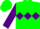 Silk - Green, purple diamond hoop, purple diamond hoop on sleeves