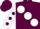 Silk - Maroon, large white spots, white sleeves, maroon spots and cap