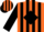 Silk - Orange, black 'bggt' around diamond frame, black stripes on sleeves