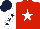 Silk - Red, white star, white sleeves, dark blue stars, dark blue cap