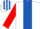 Silk - white, royal blue stripe, red sleeves, white cap, royal blue stripes