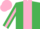 Silk - Emerald Green, pink stripe, emerald green, pink stripe sleeves, pink cap