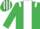 Silk - Emerald green, white stripe and epaulets, white and emerald green striped cap