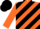 Silk - Orange, black diagonal stripes, orange sleeves, black cap, orange peak