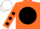 Silk - Orange, black disc, orange sleeves, black spots, white cap