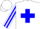 Silk - White body, blue saint's cross andre, white arms, blue striped, white cap