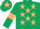 Silk - Dark green, beige stars, armlets and star on cap