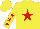 Silk - Yellow, red star, red stars on sleeves, yellow cap