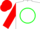 Silk - White, green circled red 'p,' green circle on red sleeves, red cap
