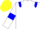 Silk - White, blue epaulets, blue armlets, yellow cap