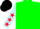 Silk - Florescent green , red lighting bolt, light blue slvs with red stars