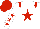 Silk - White, red epaulets, red star, red stars on sleeves, red cap