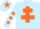 Silk - Light blue, orange cross of lorraine, orange diamonds on sleeves, orange star on cap