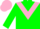 Silk - Forest green, pink inverted chevron, pink cap
