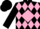 Silk - Black, pink diamond 'j' pink  band of diamonds on black sleeves