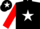 Silk - Black, white star, red sleeves, black cap, white star