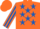 Silk - Orange, royal blue stars, striped sleeves, orange cap