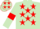Silk - Light green, red stars, armlets and stars on cap