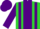 Silk - Lime, purple panel, purple stripes on sleeves, purple cap