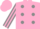 Silk - Pink, grey spots, grey and pink striped sleeves