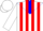 Silk - White, red stripes on blue half yoke