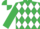 Silk - EMERALD GREEN and WHITE DIAMONDS, emerald green sleeves, quartered cap
