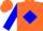 Silk - Orange, blue diamond sash, blue triangles on sleeves