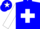 Silk - blue, white cross, white arms, blue cap, white star