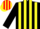 Silk - BLACK and YELLOW STRIPES, red and yellow striped cap