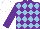 Silk - Purple & light blue diamonds, purple sleeves, white cap