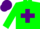 Silk - Green body, purple saint's cross andre, green arms, purple cap