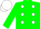 Silk - Green, white dots, white cap