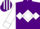 Silk - Purple, white diamond frame and 'p,' white diamond hoop and cuffs on sleeves, purple cap, white stripes