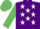 Silk - Purple, white stars, jade green sleeves and cap