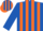 Silk - Royal blue and orange stripes, royal blue sleeves, striped cap