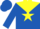 Silk - Royal blue, white blocks, yellow star yoke,  royal blue cap