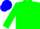 Silk - Fluorescent green, blue kangaroo, blue cap