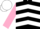 Silk - Black, White chevrons, Pink sleeves and star on White cap