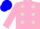 Silk - PINK, light green spots, pink sleeves, blue cap