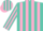 Silk - Turquoise, pink stripes