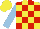 Silk - Yellow and red check, light blue sleeves
