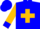 Silk - Blue, 'first' on gold cross, blue cuffs on gold sleeves