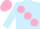 Silk - Light blue, pink large spots, light blue sleeves, pink cap